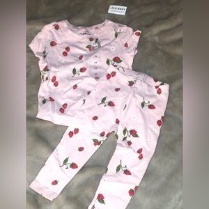 Old Navy | Strawberry 2 Piece | Shirt & Pants | Tags Attached | Great Condition